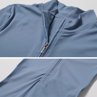 Κλασική κοντομάνικη φόρμα με φερμουάρ - Foggy Blue