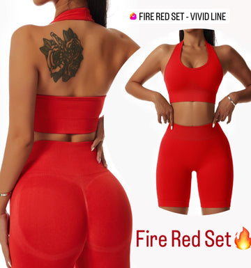 Vivid Line Short Set - Fire Red Set