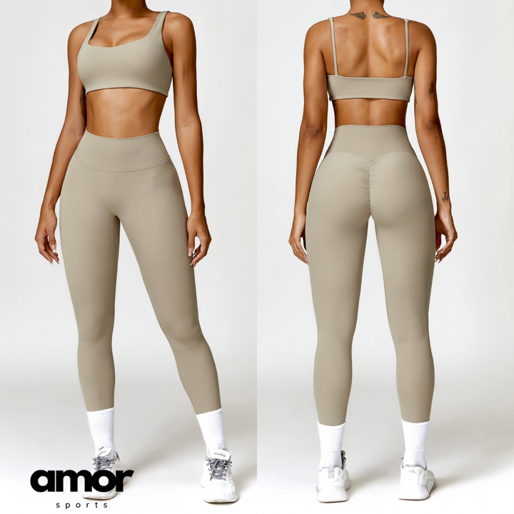 V-Top Skinny Scrunched Legging Set