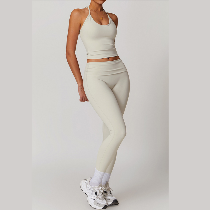 NATALIA Elegant Vest Top Legging Set