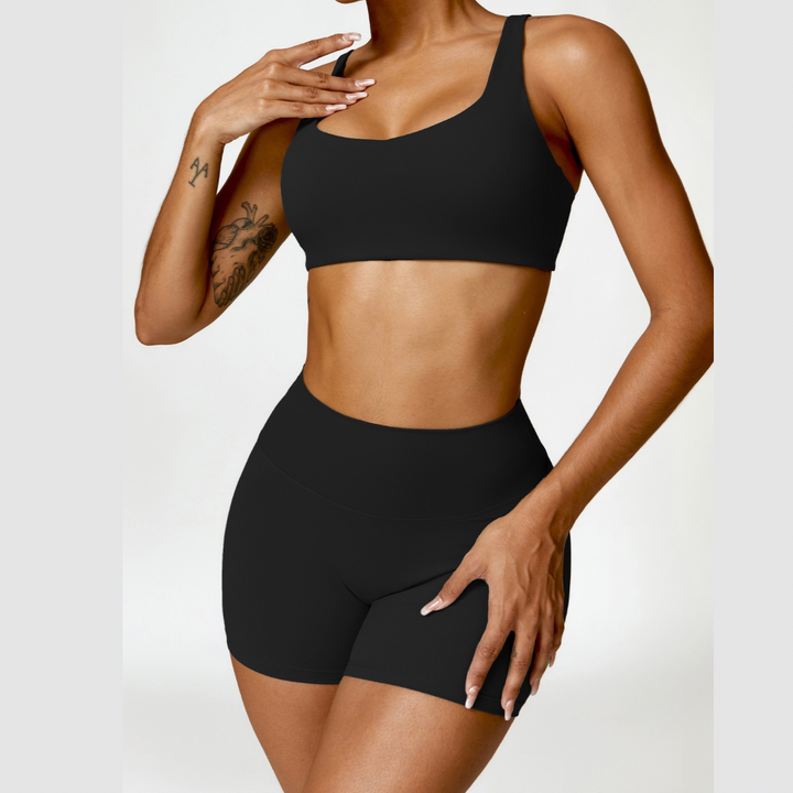 V-Top Scrunched Short Set