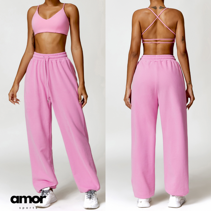 Backless Sexy Top  Winter Pant Set