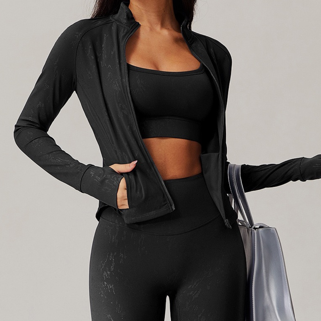 Elysian Glow Slim Waist Jacket - Black