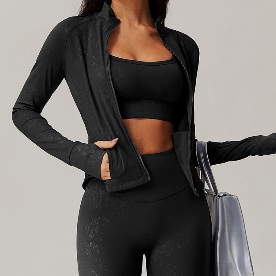 Elysian Glow Slim Waist Jacket - Black