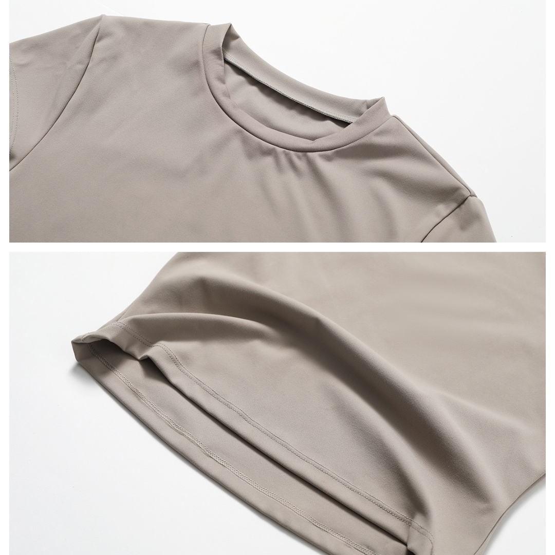 STELLA Short Sleeve Top Legging Set - Ice Latte