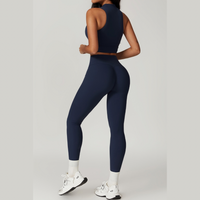 CAMILA Strong Support Vest Top Legging Set - Navy