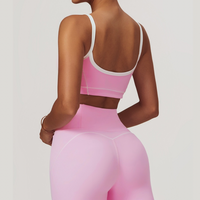 Birdy White Strap Stylish Sports Bra - Pink