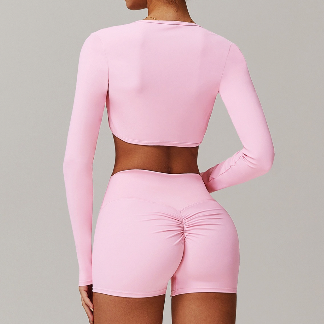 SleekFlex 3pcs Short Set - Pink