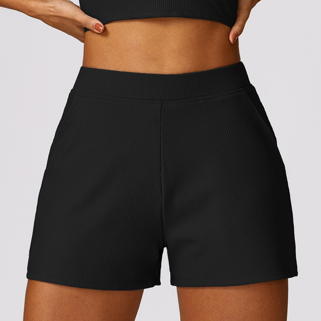 Ribbed Elegant and Stylish Short - Black