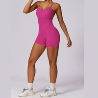 Slim Waist Seamless Romper - Magenta