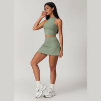 CAMILA Strong Support Top Summer Short Set - Sage Green