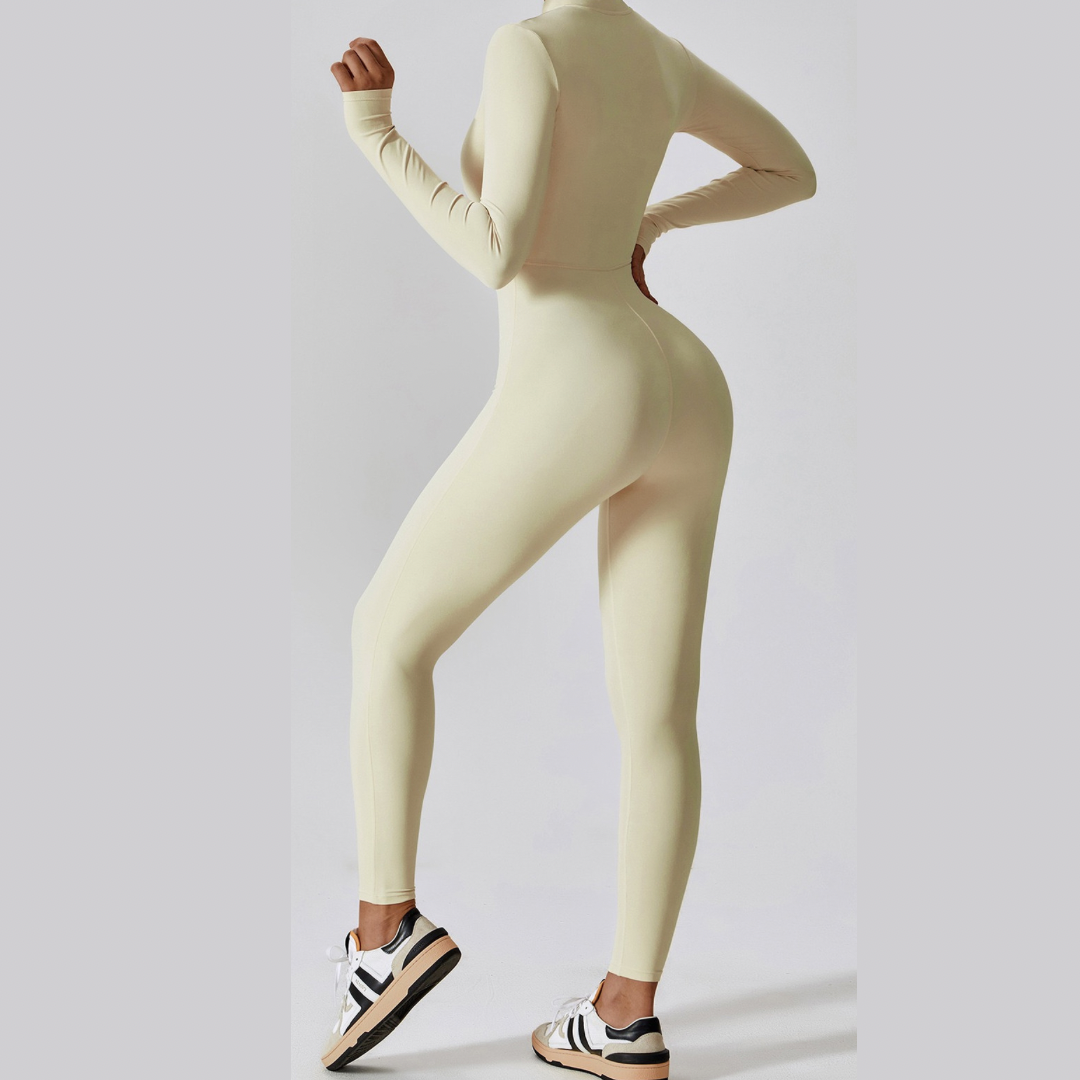 Classic Long-Sleeve Jumpsuit - Cream White