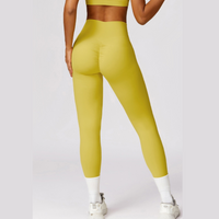 Sexy Style Skinny Scrunched Legging - Lemon Yellow