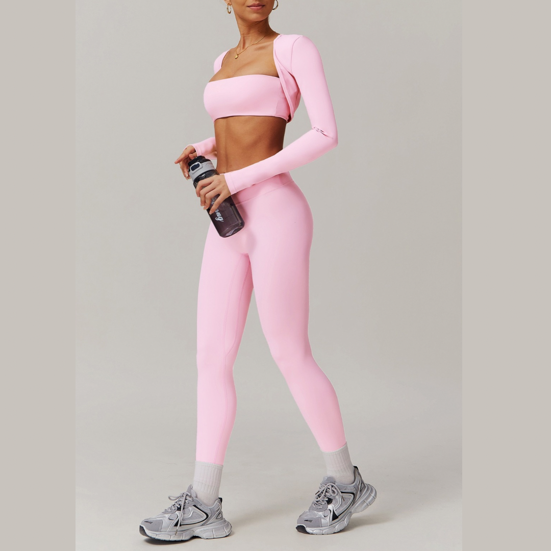 SleekFlex Strapless Legging Set - Pink