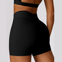 Single Shoulder Top with Short Set - Black