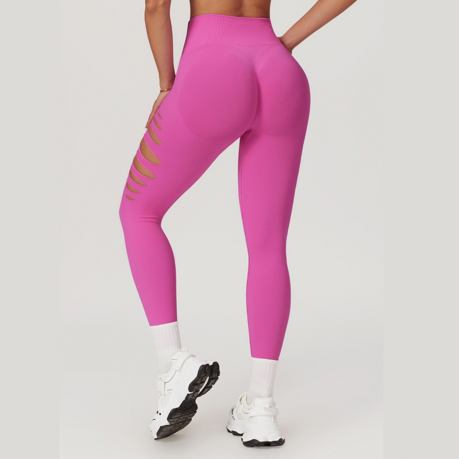 Unique Stylish Hollow Sexy Legging - Pink