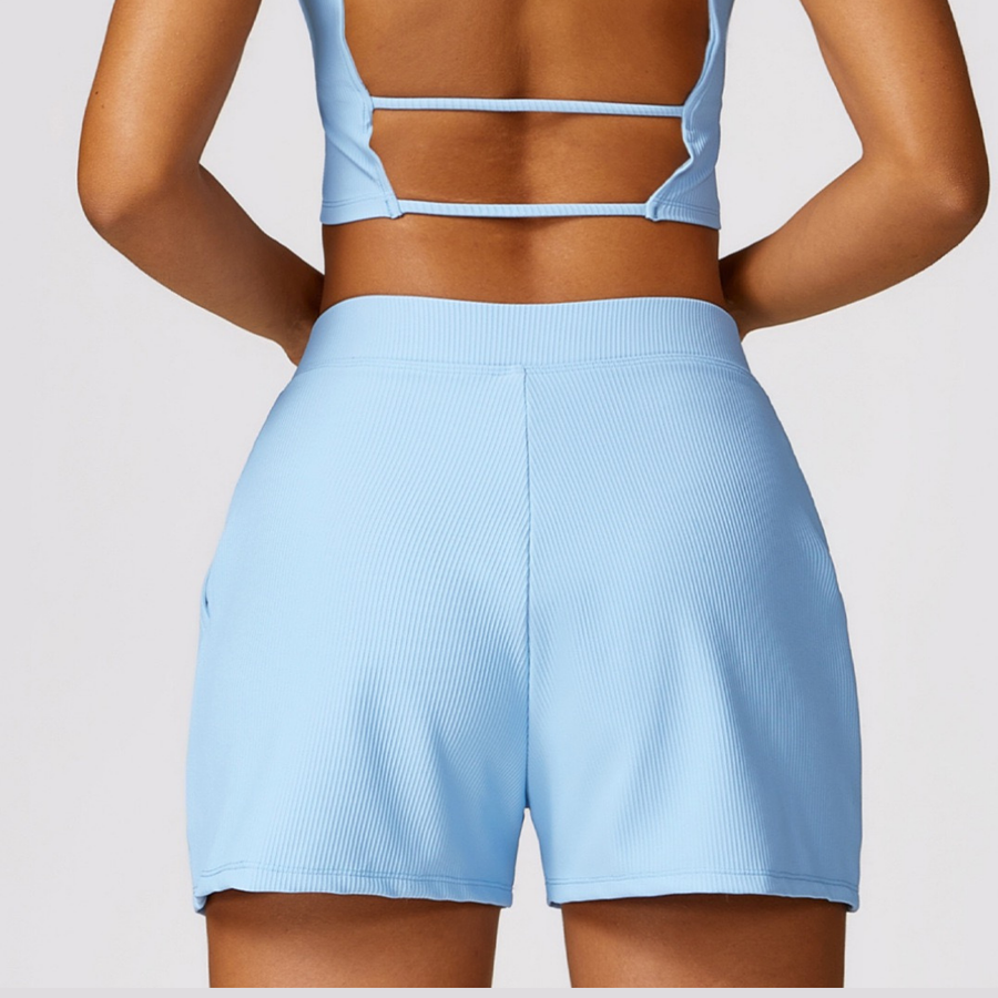 Ribbed Elegant and Stylish Short - Sky Blue