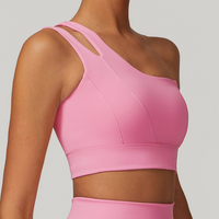 DONA Chic Single Shoulder Crop Top - Pink