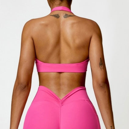 Stylish Backless Fasionable Crop Top - Pink