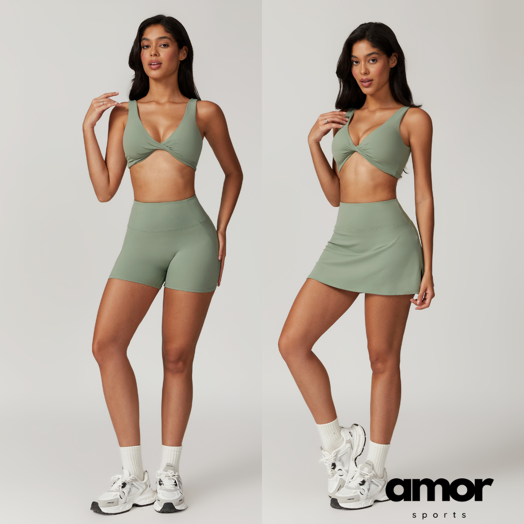 CAMILA Sexy Style Summer Short Set - Sage Green