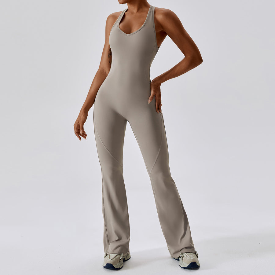 Timeless Bell Bottom Jumpsuit - Cement Grey