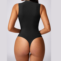 Sexy Stylish Loop Front Bodysuit - Black