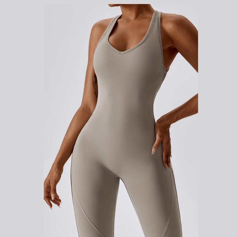 Timeless Bell Bottom Jumpsuit - Cement Grey