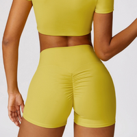 Premium Fabric Scrunched Short - Lemon Yellow