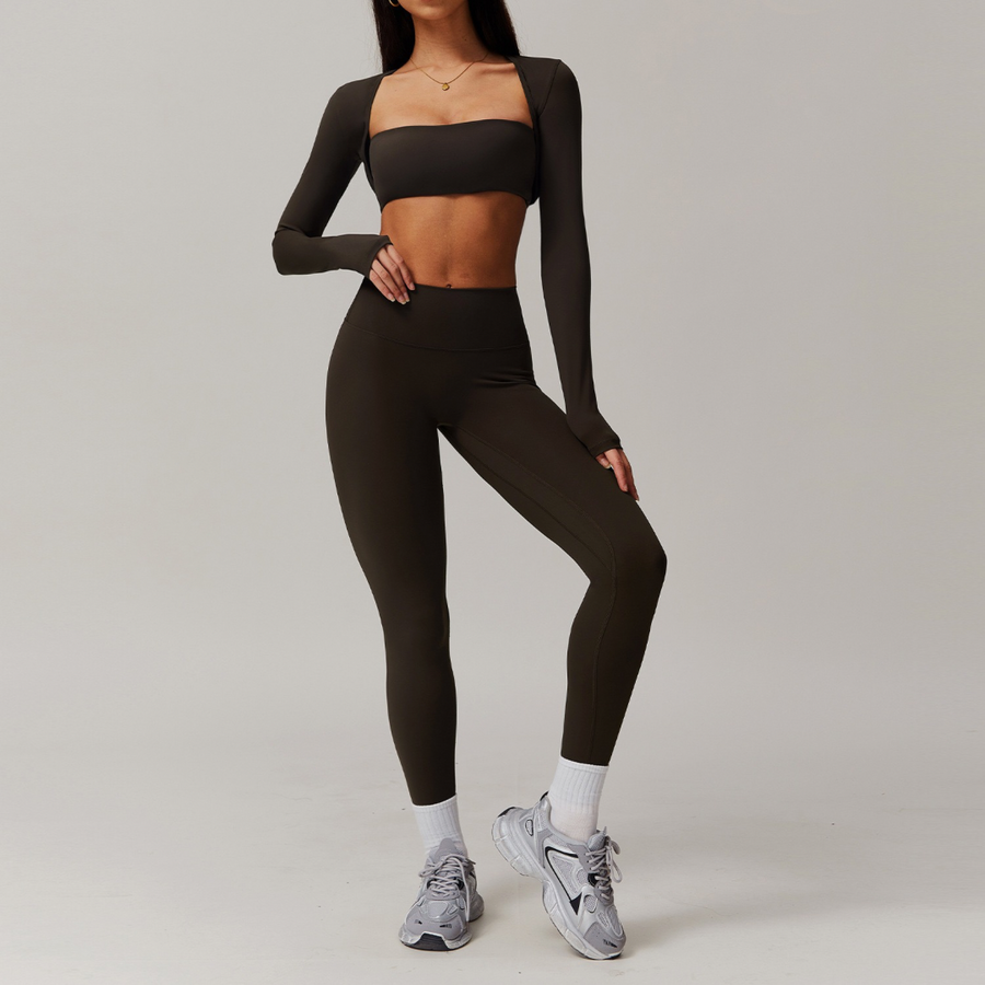 SleekFlex Strapless Legging Set - Dark Coffee
