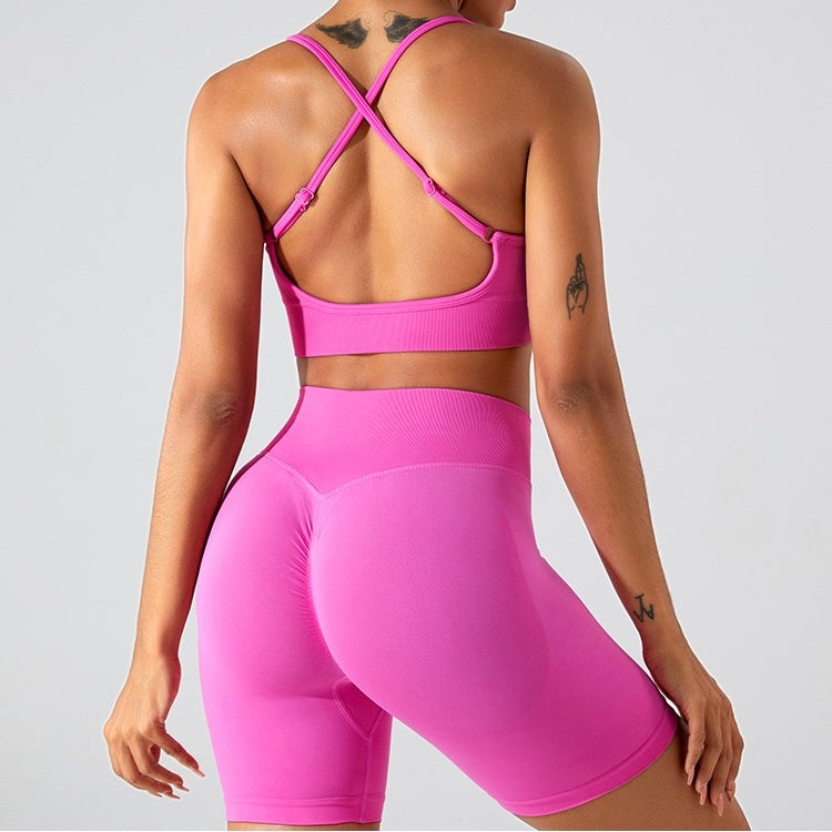 Premium Fabric Stylish Short Set - Hot Pink