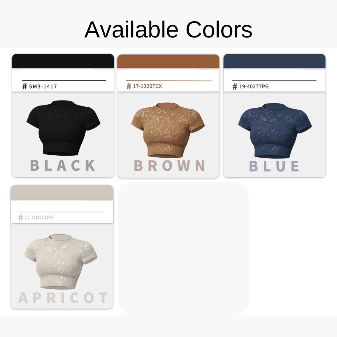 Elysian Glow Short Sleeve Crop Top - Brown