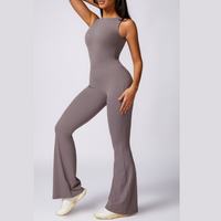 Adina Sexy Scrunch Backless Jumpsuit - Purple Grey