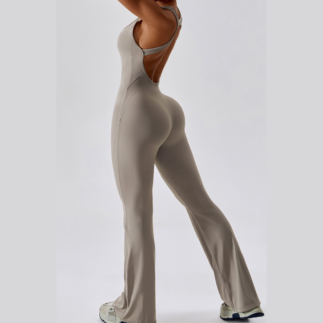 Timeless Bell Bottom Jumpsuit - Cement Grey