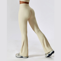 Fabulous Scrunch Flared Legging - Cream White