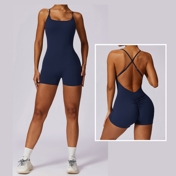 Summer Fashion Scruched Romper - Navy 