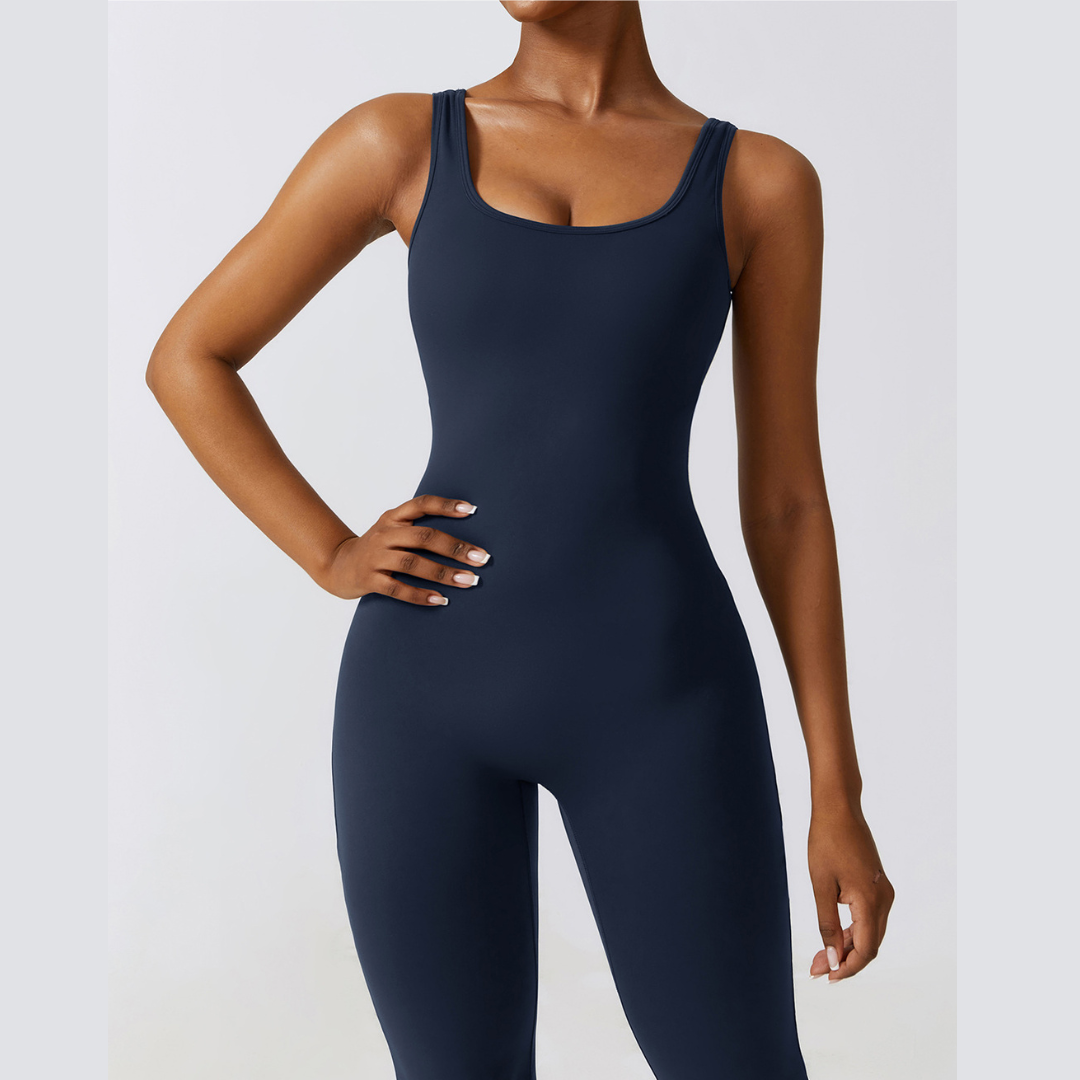 Sexy Stylish Bell Bottom Jumpsuit - Navy