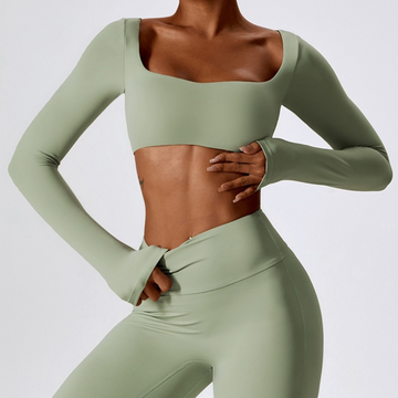 Long Sleeve Stylish Top - Mint Green