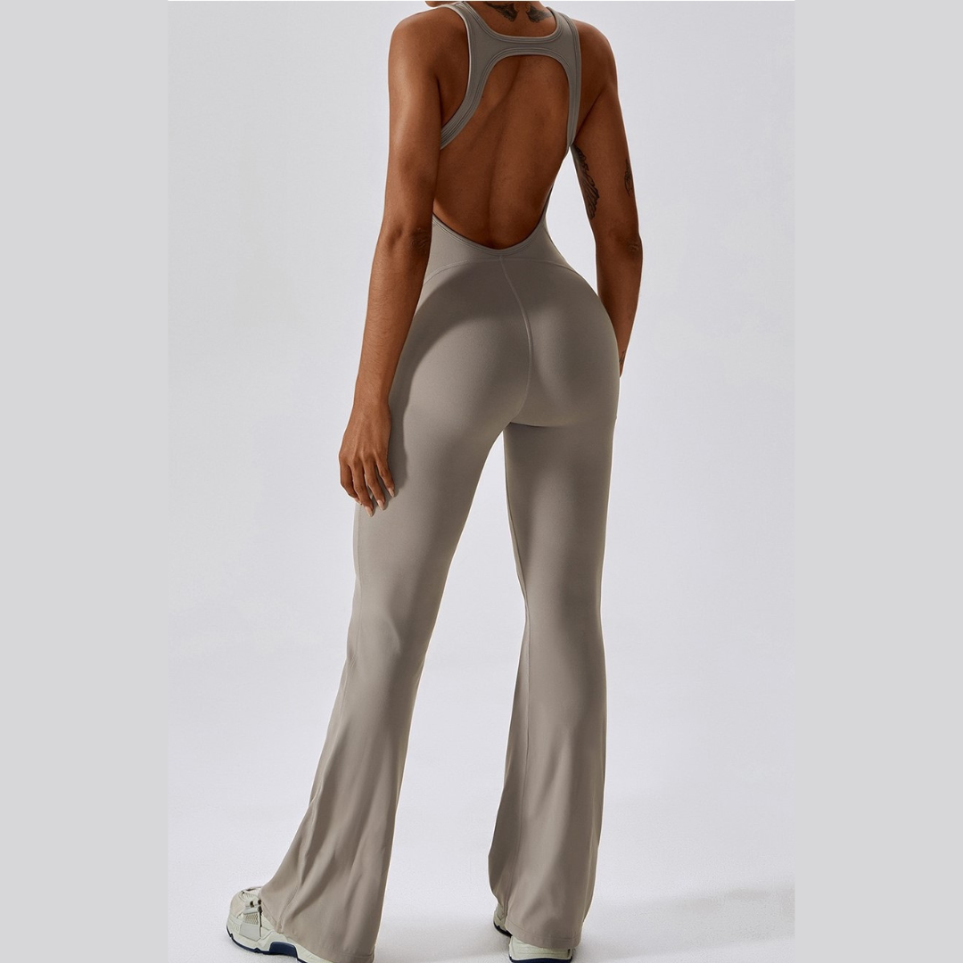 Timeless Bell Bottom Jumpsuit - Cement Grey