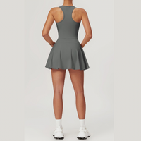 ANYA Tennis Zipped Stylish One Piece Sports Dress - Grey