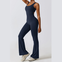 Sexy Stylish Bell Bottom Jumpsuit - Navy