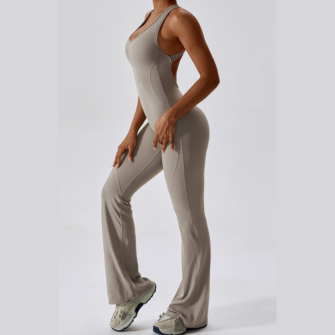 Timeless Bell Bottom Jumpsuit - Cement Grey