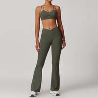 Sabrina Chic Flared Legging Set - Olive