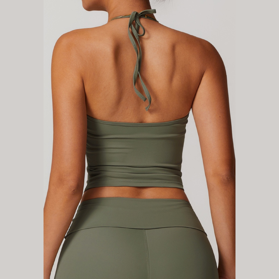 NATALIA Elegant Vest Top - Olive