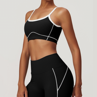 Birdy White Strap Stylish Sports Bra - Black