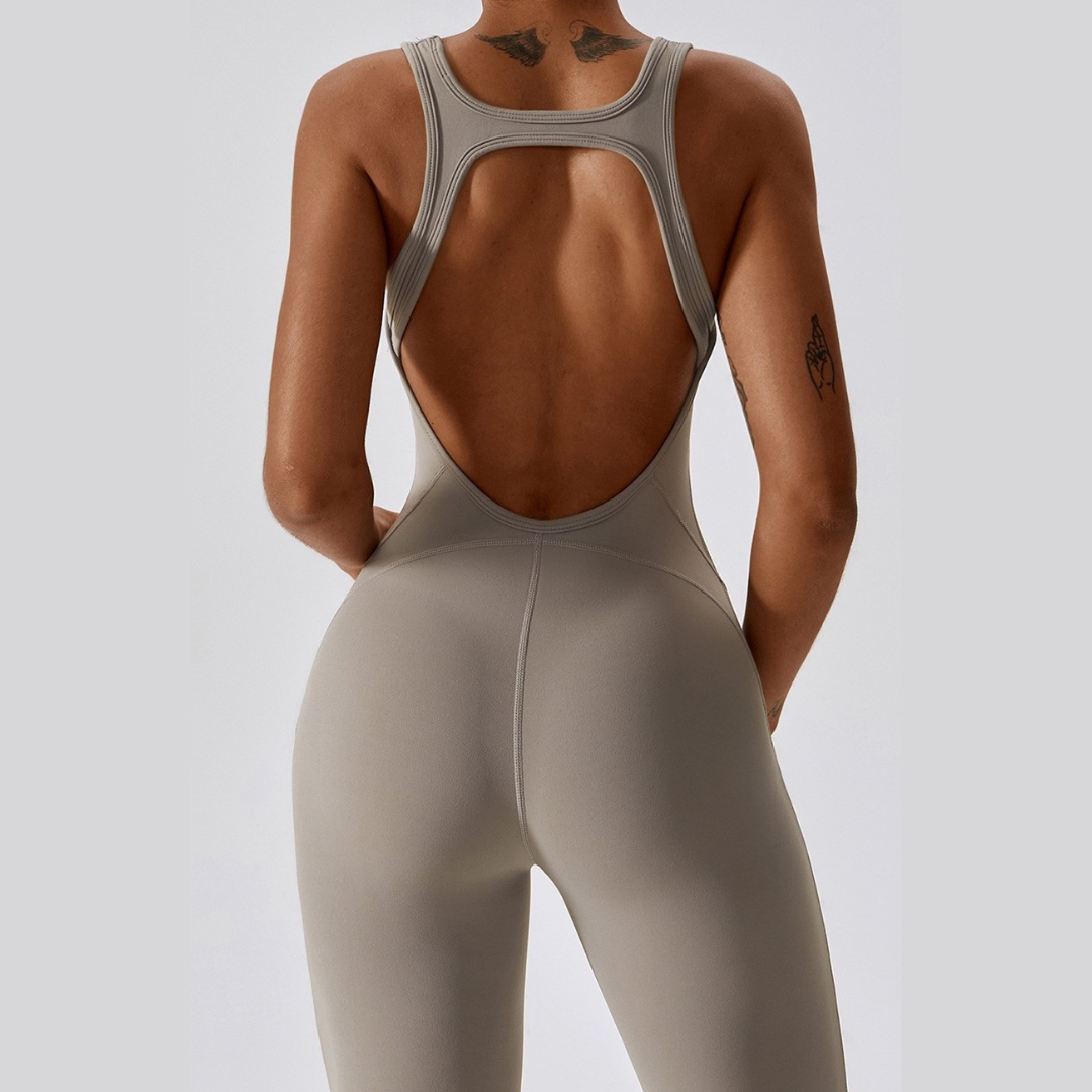 Timeless Bell Bottom Jumpsuit - Cement Grey