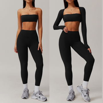 SleekFlex Strapless Legging Set - Black