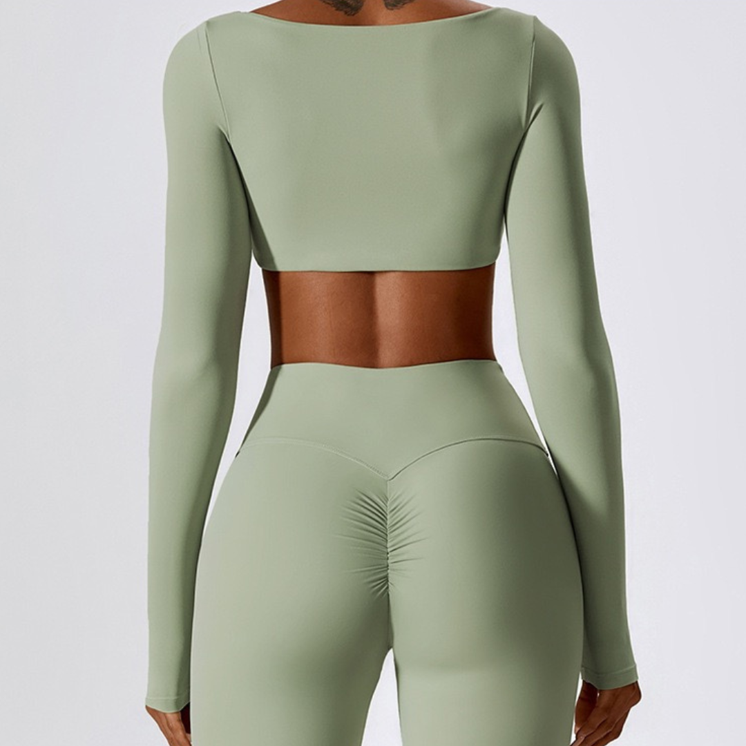 Long Sleeve Stylish Top - Mint Green