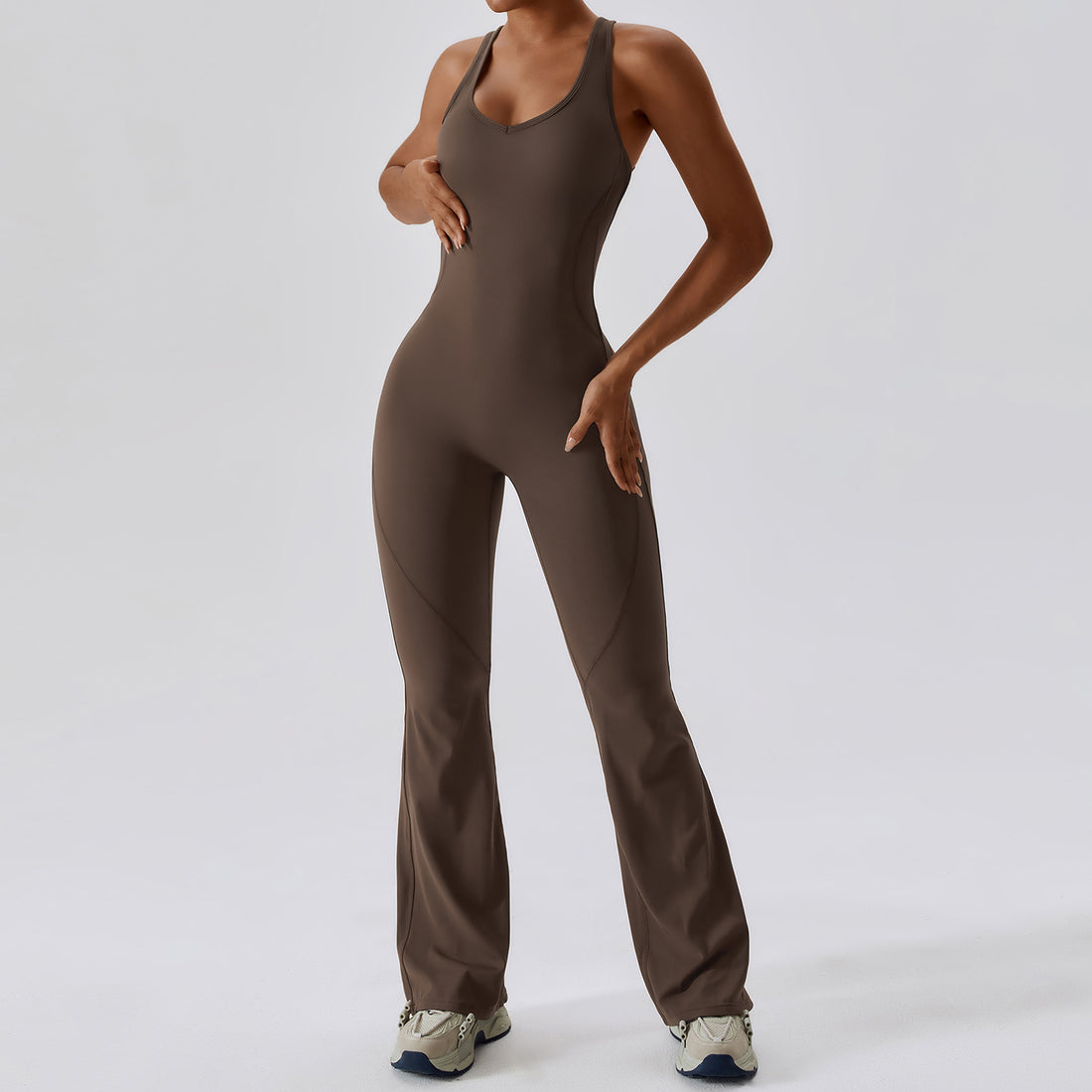 Timeless Bell Bottom Jumpsuit - Coffee Brown