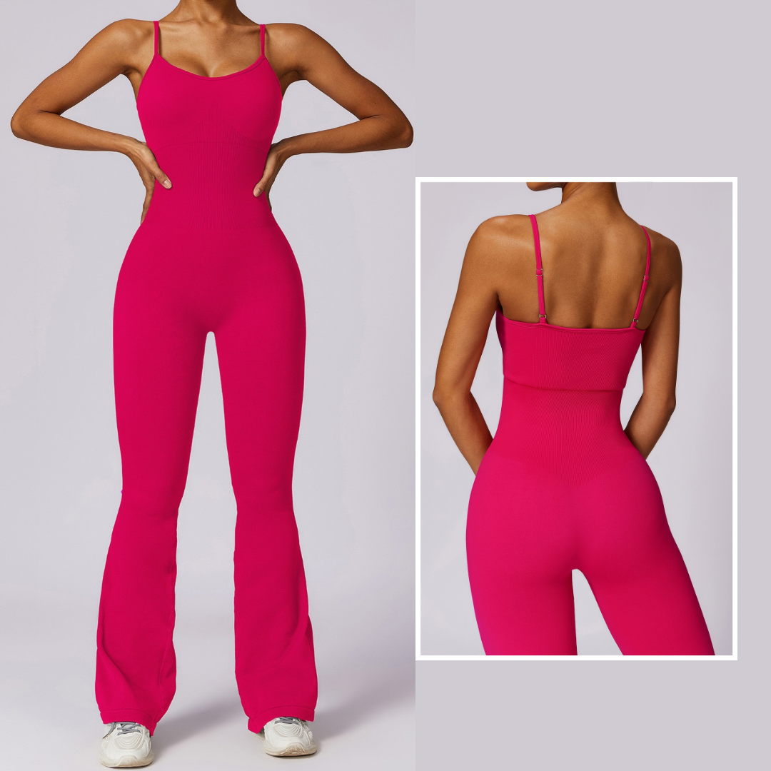 Seamless Premium Stylish Flared Jumpsuit - Rasberry