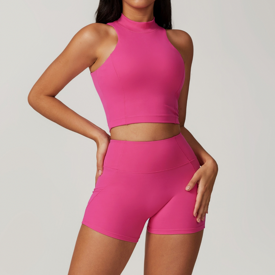 CAMILA Strong Support Top Summer Short Set - Magenta